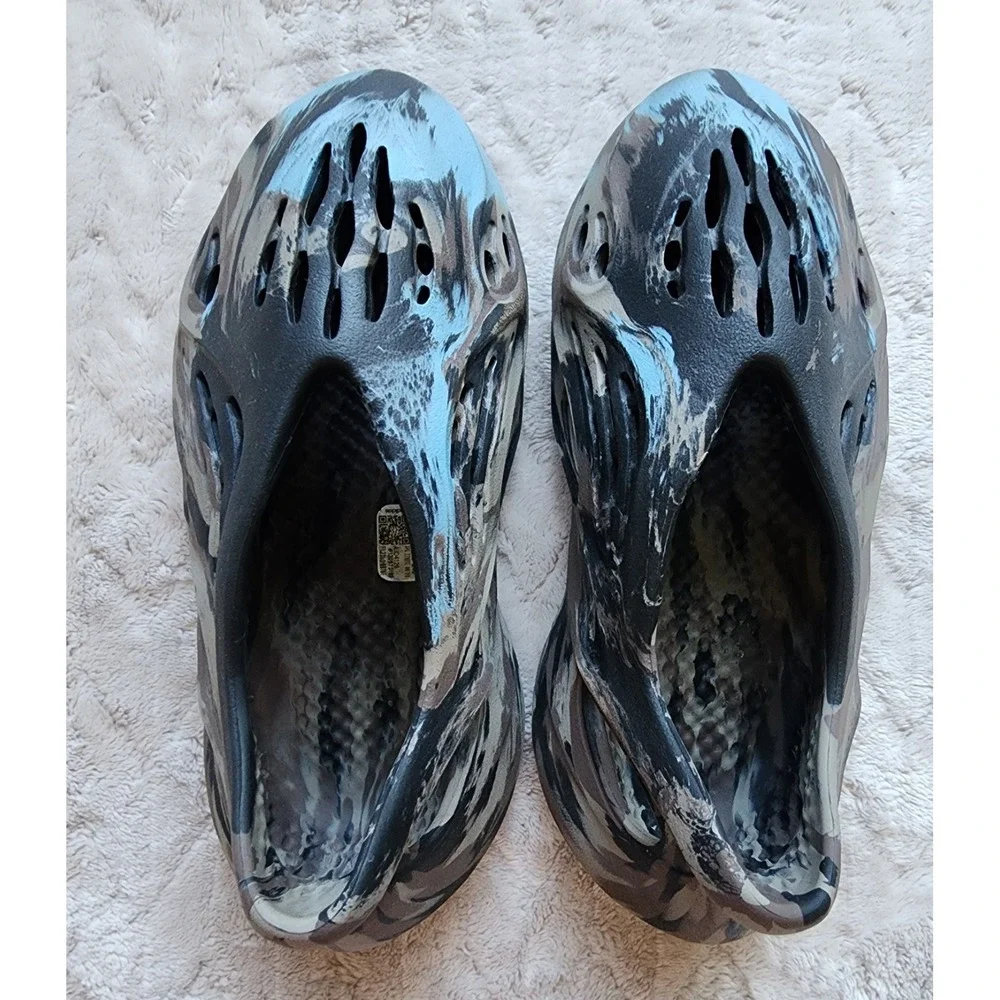 Adidas Yeezy Foam RNR MX Cinder Camo Brown Black Blue Slip On Shoes Mens 6